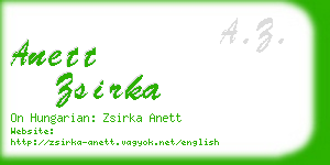 anett zsirka business card